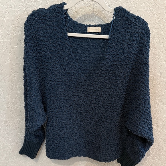 Women's Altar'd State Blue Nubby Textured Sweater, Size Medium - Picture 7 of 10